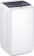 Portable Washing Machine, 7.7 lbs Full-Automatic Compact Laundry Washer, Stainless Steel Drum, 10 Wash Cycles, Auto-Balance Detection, LED Display, Mini Washer for Home, Apartment, Dorm, White