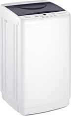 Portable Washing Machine, 7.7 lbs Full-Automatic Compact Laundry Washer, Stainless Steel Drum, 10 Wash Cycles, Auto-Balance Detection, LED Display, Mini Washer for Home, Apartment, Dorm, White