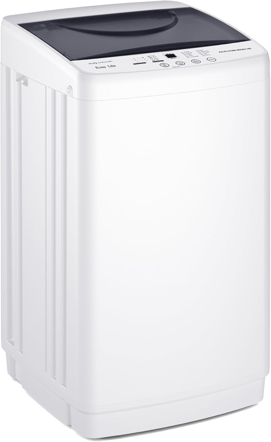 Portable Washing Machine, 7.7 lbs Full-Automatic Compact Laundry Washer, Stainless Steel Drum, 10 Wash Cycles, Auto-Balance Detection, LED Display, Mini Washer for Home, Apartment, Dorm, White