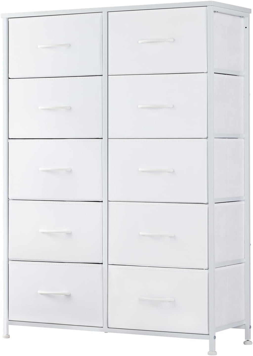 8 Drawer Dresser for Bedroom, Fabric Storage Organizer with Sturdy Metal Frame, Wooden Top Chest of Drawers for Closet Entryway Guest Room,Matte Black