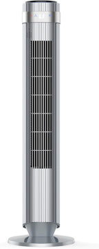 Tower Fan for Bedroom, 28dB Quiet Floor Standing Fan with Remote, 12H Timer, 5 Speeds, 4 Modes, LED Display, Portable Bladeless Oscillating Cooling Fan for Indoor, Home, Office - Silver