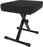 Adjustable Padded Keyboard Bench, X-Style Collapsible Piano Guitar Stool with 2.56 Inch Thickness High-Density Sponge and 3-Position Height, Waterproof Non-Skid Design, White