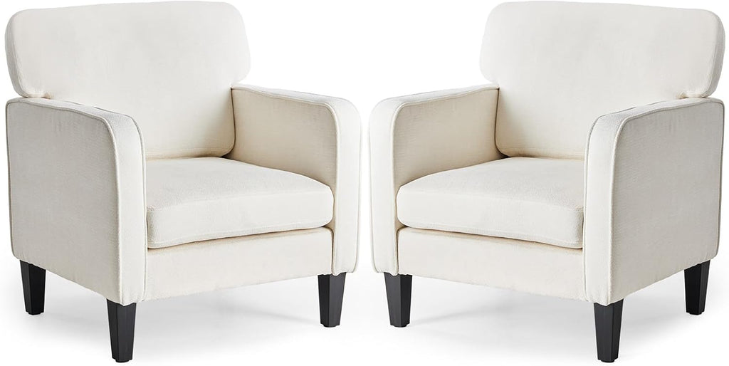 Modern Accent Chairs for Living Room, Corner Chairs for Adults, Reading Chair with Armrest and Backrest, Comfy Lounge Chairs for Bedroom Reception Waiting Room, Dark Grey 2 Pack