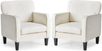 Modern Accent Chairs for Living Room, Corner Chairs for Adults, Reading Chair with Armrest and Backrest, Comfy Lounge Chairs for Bedroom Reception Waiting Room, Dark Grey 2 Pack