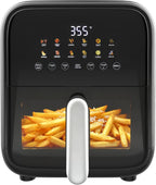 7.9QT Air Fryer with Window, 12-In-1 Large Air Fryer for Family, 400??F Rapid Air Crispy Technology, Roast Bake Dehydrate Reheat, Nonstick & Easy-Clean Basket, 1800W, Black
