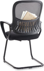 Office Desk Chair with Sled Base, Ergonomic Executive Mesh Computer Chairs with Lumbar Support for Home Conference Room Bedroom Waiting Reception Guest Student