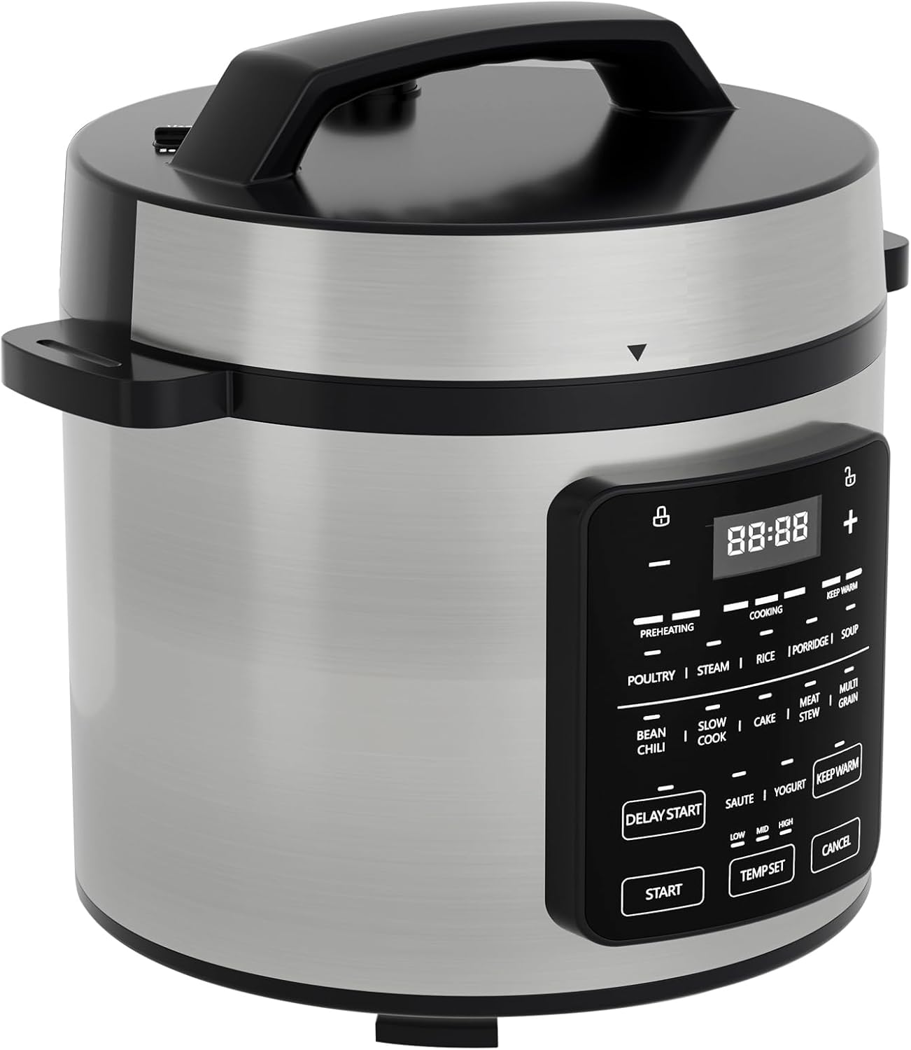 24-in-1 Electric Pressure Cooker 6.34 Quart, Stainless Steel Multi-Cooker for Canning, Slow Cook, Yogurt, Steam, Rice, Soup, Bean, Poultry, Beef, Bake, Stew & Porridge, Family Size