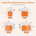 Heated Mattress Pad Twin Size (75??39??) ?C Quilted Electric Bed Warmer with 12 Heat Settings, 10?Hour Auto Shut?Off, Machine Washable, ETL Certified ?C White