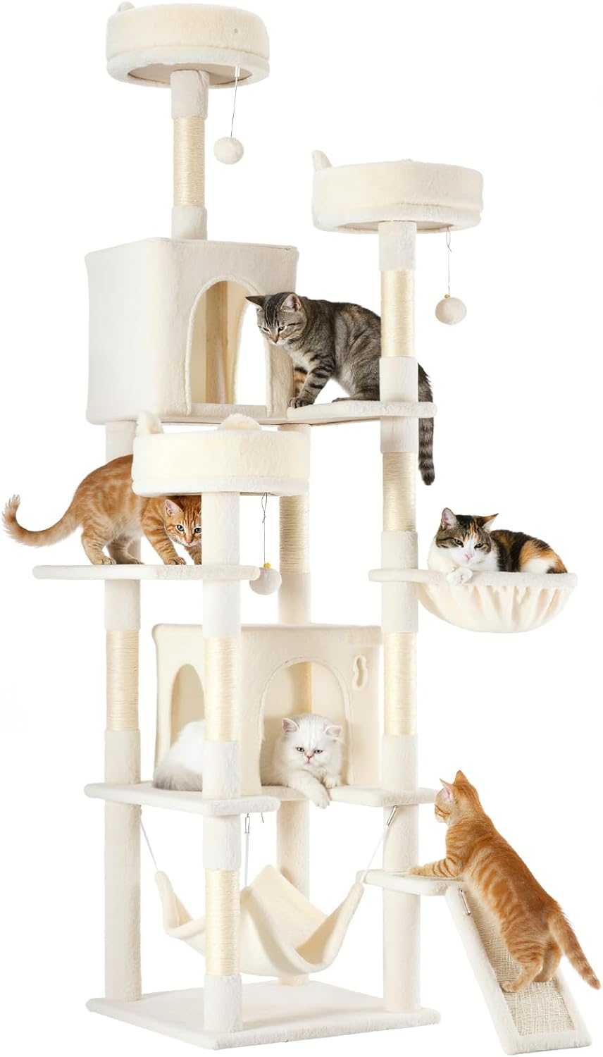 33-inch Cat Tree Tower for Indoor Cats, Small Cat Scratching Post with Curved Bed, Cat Tree with Cat Condo for Adult, Grey