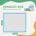150 Count Puppy Pads for Dogs, 22 x 22 Potty Puppy Training Pad, Dog Cat Pee Pads, Super Absorbency Disposable Pet Leakproof Quick Drying Pad