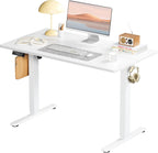 Electric Standing Desk Adjustable Height, 40x24 Inch Sit Stand Up Home Office Desks Memory Computer Workstation PC Work Table with Preset Splice Wood Board Metal Frame, Oak