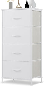 8 Drawer Dresser for Bedroom, Fabric Storage Organizer with Sturdy Metal Frame, Wooden Top Chest of Drawers for Closet Entryway Guest Room,Matte Black