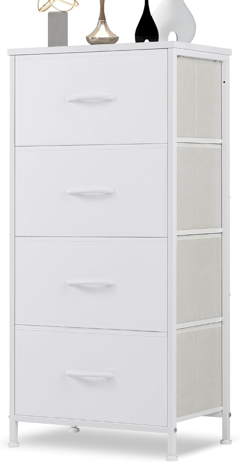 8 Drawer Dresser for Bedroom, Fabric Storage Organizer with Sturdy Metal Frame, Wooden Top Chest of Drawers for Closet Entryway Guest Room,Matte Black