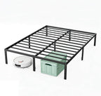 Twin Size 16 Inch Platform Bed Frame, Heavy Duty Metal Foundation Frame, Noise-Free Sturdy Steel Slats, Underbed Storage, No Box Spring Needed, Quick Setup