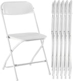Folding Chair 4 Pack, Leather Padded Foldable Chairs, Sturdy Metal Portable Chairs, Easy to Use and Store, Outdoor and Indoor, for Home, Office, Party, Garden, Kahki