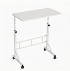 31.5 Manual Standing Desk, Height Adjustable Mobile Computer Desk with Lockable Wheels & 2-Tier Storage, Rolling Laptop Table for Small Spaces & Home Office, Black
