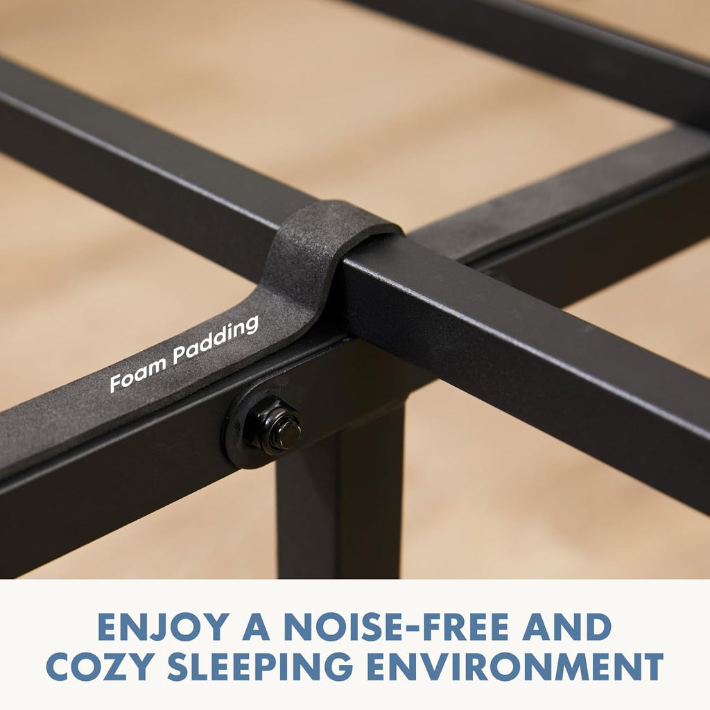 Twin Size Metal Platform Bed Frame - Mattress Foundation with Headboard and and Footboard, No Box Spring Needed with 700LBS Sturdy Wooden Slats Support, Noise Free, Easy Assembly