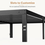 King Size Bed Frame - Metal Platform Bed Frames Mattress Foundation with Steel Slat Support, No Box Spring Needed, Storage Space Under Base, Easy Assembly, Black