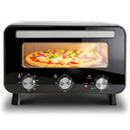 Pizza Oven Indoor, 1600W Electric Pizza Oven Fast Heating, 6 Presets Pizza Maker for 12 Inches, with Pizza Stone & Spatula, Upper-Bottom Independent Heating Temperature Control