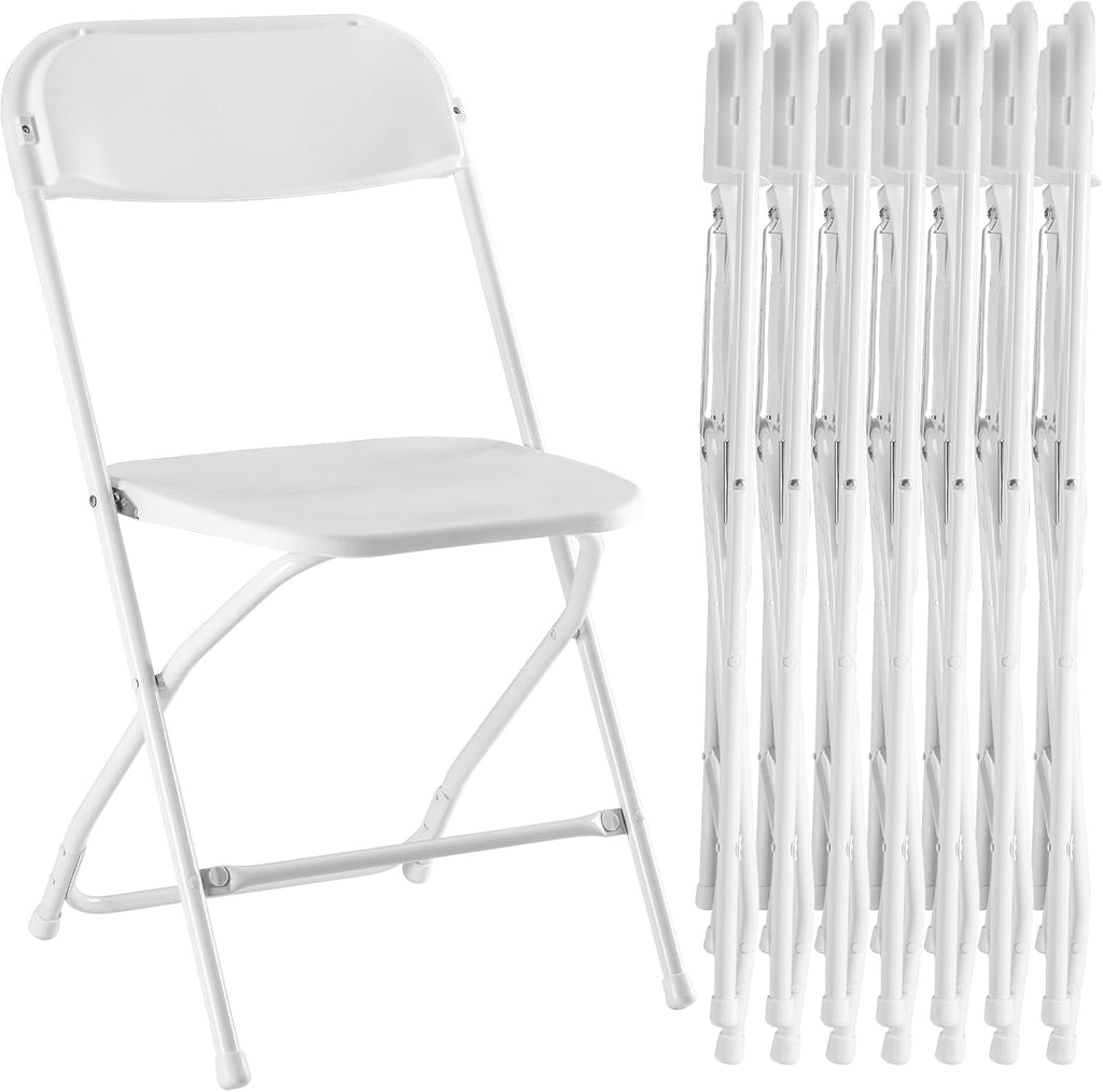 Folding Chair 4 Pack, Leather Padded Foldable Chairs, Sturdy Metal Portable Chairs, Easy to Use and Store, Outdoor and Indoor, for Home, Office, Party, Garden, Kahki