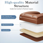 Big and Tall Home Office Desk Chair, Gaming Computer Chair, Executive Ergonomic Chair with Footrest, High Back Reclining, Adjustable Armrests and Comfy Lumbar Support, PU Leather, Brown
