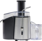 Centrifugal Juicer Machines, 500W Juice Extractor with 2 Feed Chute and Pallet for Vegetable and Fruit, Electric Juicer with 3 Speed Quick Juicing, Easy to Clean, BPA-Free, Silver