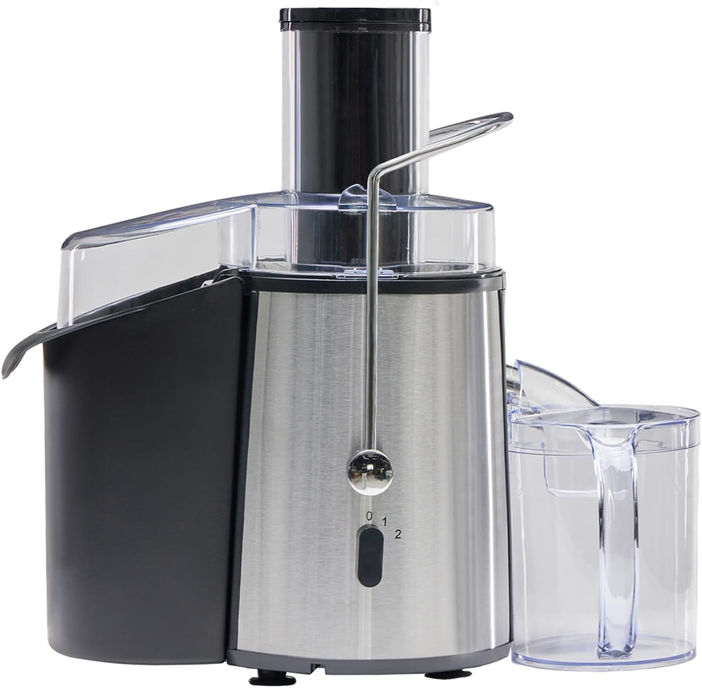 Centrifugal Juicer Machines, 500W Juice Extractor with 2 Feed Chute and Pallet for Vegetable and Fruit, Electric Juicer with 3 Speed Quick Juicing, Easy to Clean, BPA-Free, Silver