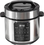 Electric Pressure Cooker 16-in-1, 8QT Programmable Multi Cooker with 12 One-Touch Presets, Soup Steam Yogurt and More, Ceramic Inner Pot Delay Start & Keep Warm, Includes Recipe Guide, Silver