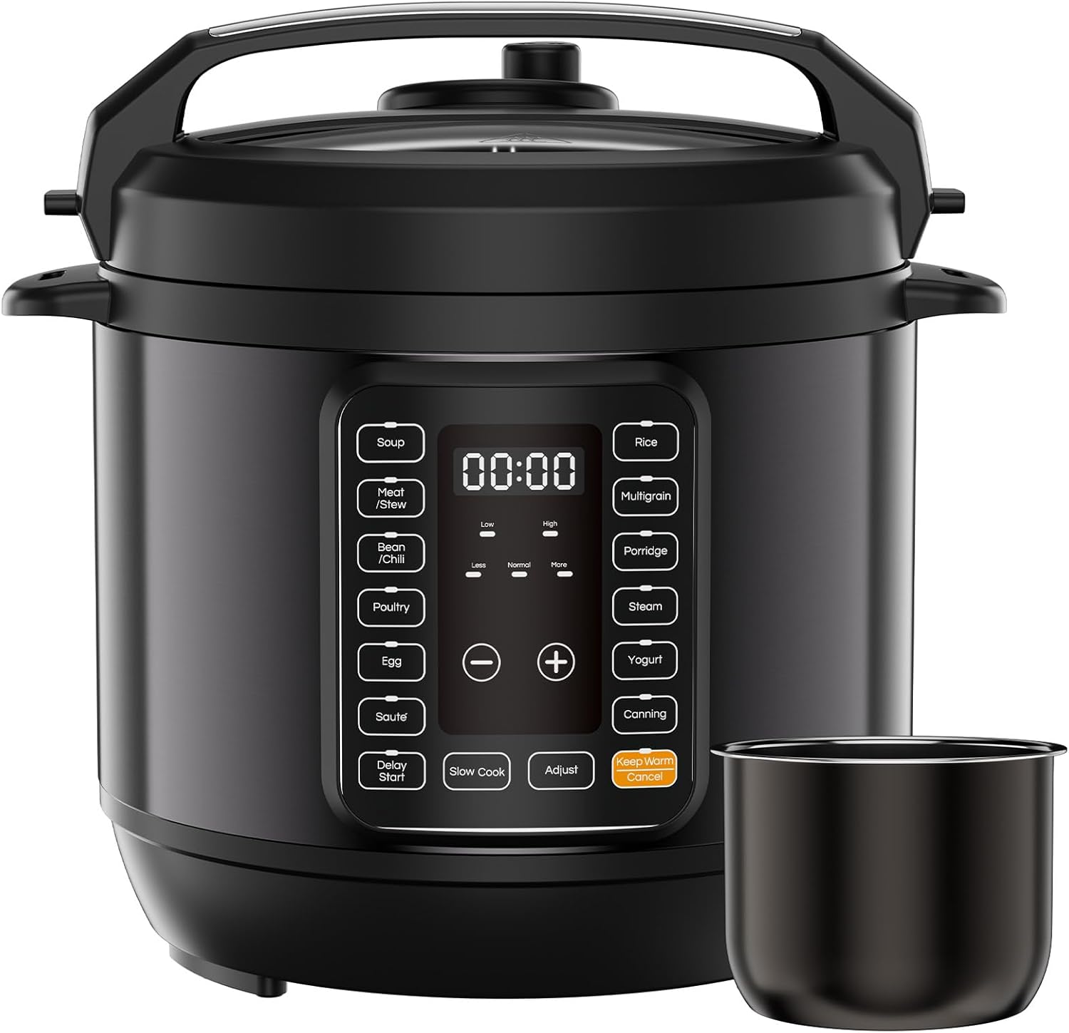 Electric Pressure Cooker 16-in-1, 8QT Programmable Multi Cooker with 12 One-Touch Presets, Soup Steam Yogurt and More, Ceramic Inner Pot Delay Start & Keep Warm, Includes Recipe Guide, Black
