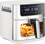 3QT Air Fryer, Small Air Fryer with Digital PP Touch Panel, 400?H Max Temp, Overheat Protection and Auto Shut-off, Nonstick and Dishwasher Safe Basket for Roast, Bake, Broil, Reheat, Black