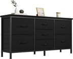 TV Stand for Bedroom with Storage TV Stands for Living Room Rustic, 12 Drawer Dresser Farmhouse Entertainment Center for up to 80 Inch TVs, Media Console Table with Metal Frame Adjustable Feet