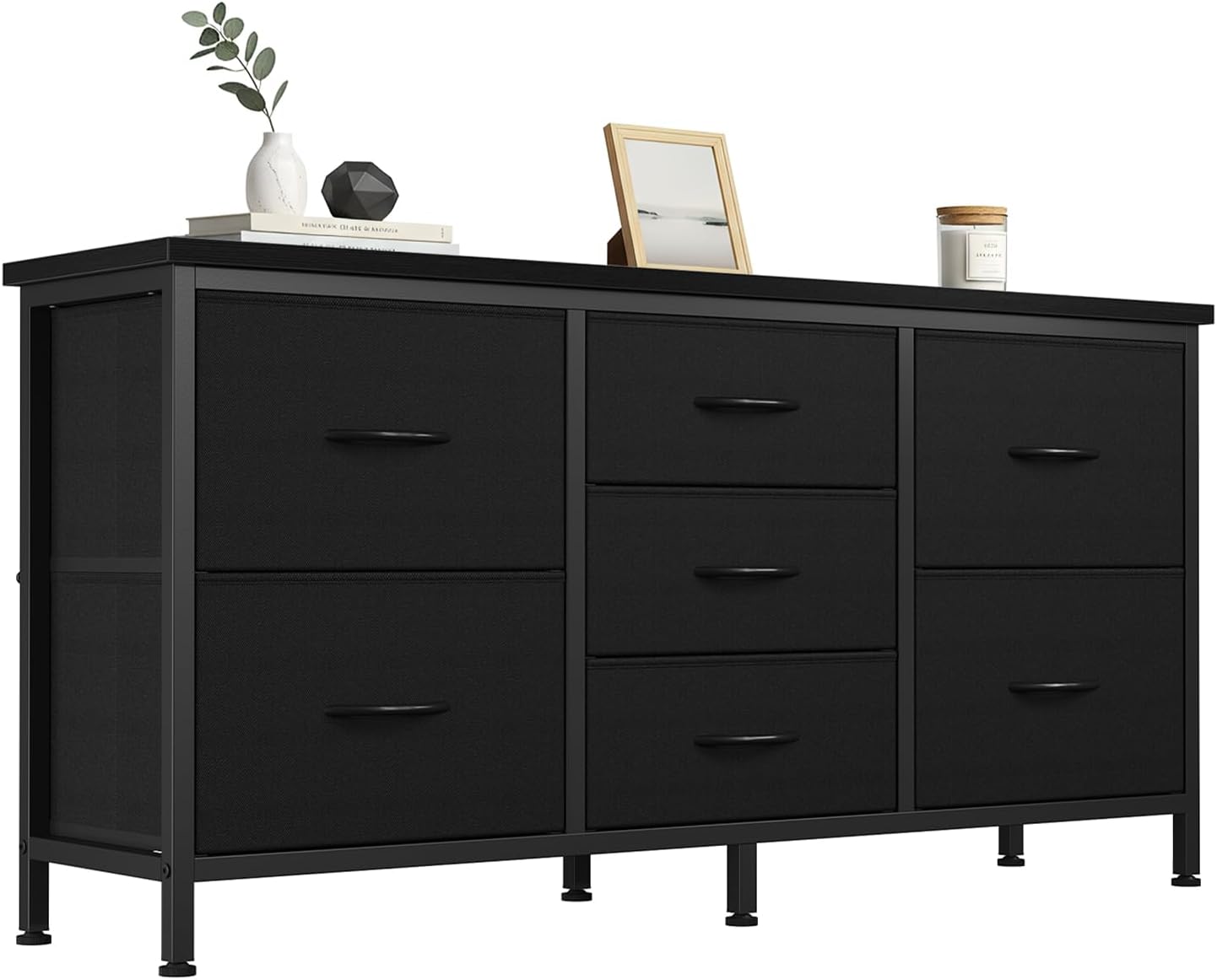 TV Stand for Bedroom with Storage TV Stands for Living Room Rustic, 12 Drawer Dresser Farmhouse Entertainment Center for up to 80 Inch TVs, Media Console Table with Metal Frame Adjustable Feet
