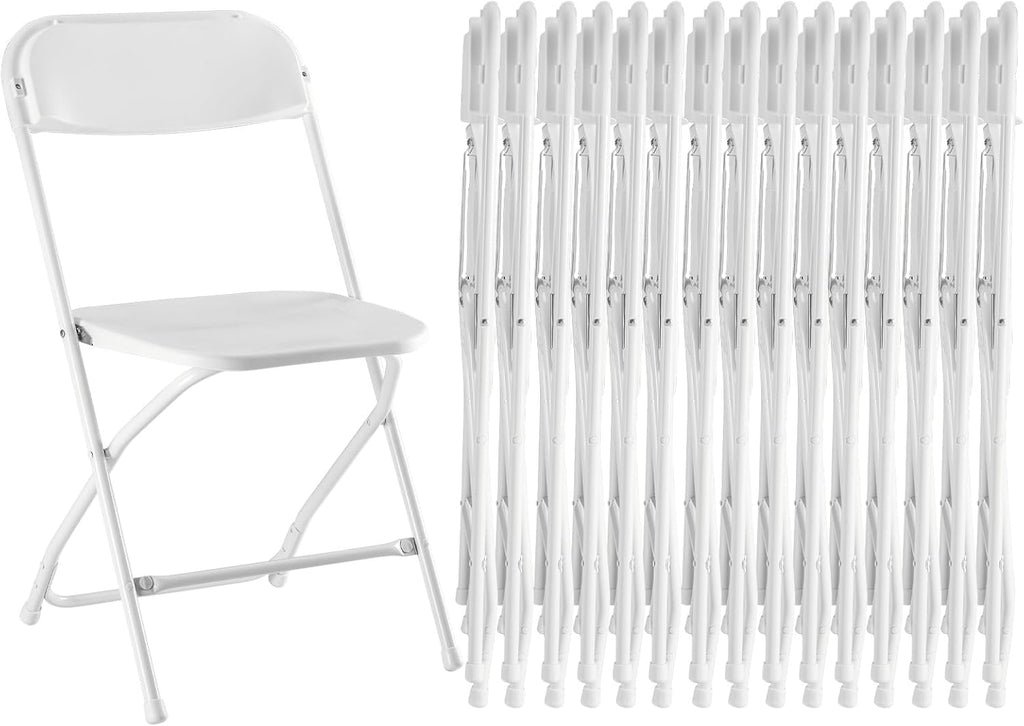 Folding Chair 4 Pack, Leather Padded Foldable Chairs, Sturdy Metal Portable Chairs, Easy to Use and Store, Outdoor and Indoor, for Home, Office, Party, Garden, Kahki