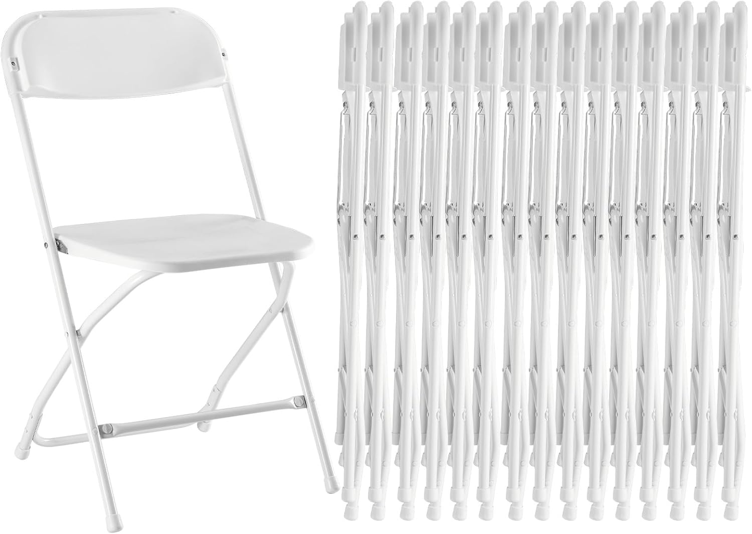 Folding Chair 4 Pack, Leather Padded Foldable Chairs, Sturdy Metal Portable Chairs, Easy to Use and Store, Outdoor and Indoor, for Home, Office, Party, Garden, Kahki