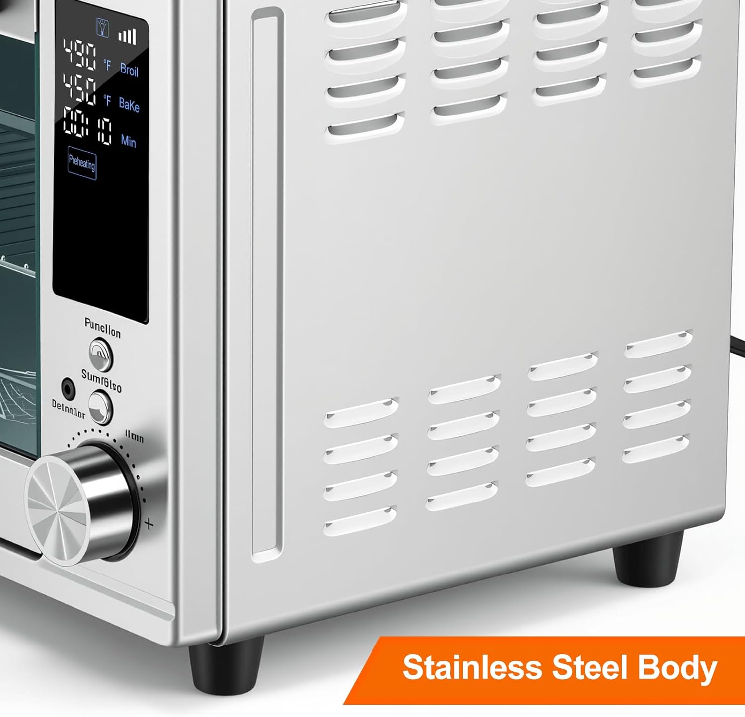 Air Fryer Toaster Oven Combo Extra Large with Smart Probe, 29.6QT Oven Countertop 12 Functions in 1, 7 Accessories Included, Stainless, Up to 450??F