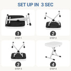 Adjustable Padded Keyboard Bench, X-Style Collapsible Piano Guitar Stool with 2.56 Inch Thickness High-Density Sponge and 3-Position Height, Waterproof Non-Skid Design, White