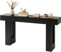 63-Inch Narrow Console Table, Sturdy Wooden Entryway Table with 5.9 Thick Top, Heavy Duty 155lbs Capacity, Space-Saving Sofa Table for Living Room, Hallway, Entrance, Foyer, Black