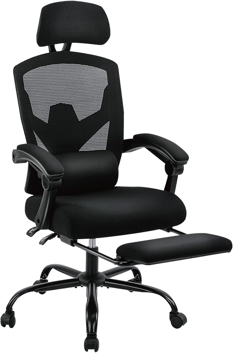 Office Computer Desk Chair, Ergonomic High-Back Mesh Rolling Work Swivel Chairs with Wheels, Comfortable Lumbar Support, Comfy Arms for Home, Bedroom, Study, Student, Black