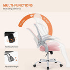 Home Office Managerial Executive Chair, Ergonomic Mesh Adjustable Swivel Mid-Back Chair with, Flip-up Arms, Comfortable Lumbar Support, Comfy Arms for Bedroom,Study,Student