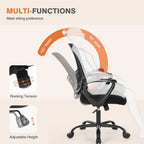 Home Office Managerial Executive Chair with Ergonomic Design, Mid-Back Mesh Swivel, Comfortable Lumbar Support, Comfy Arms for Bedroom,Study,Student, Black