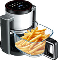 4.7Qt Glass Air Fryer, Non Toxic Air Fryer with 10 Preset Cook Modes, 395??F Rapid Air Crispy Technology, Roast Bake Dehydrate Reheat, Nonstick & Easy-Clean Basket, 1300W