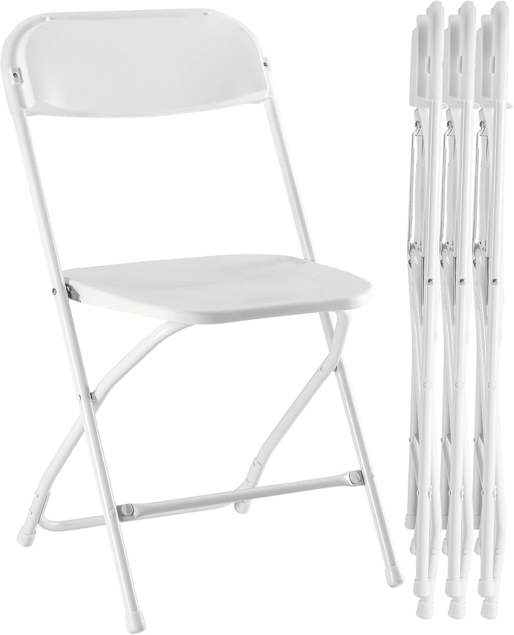 Folding Chair 4 Pack, Leather Padded Foldable Chairs, Sturdy Metal Portable Chairs, Easy to Use and Store, Outdoor and Indoor, for Home, Office, Party, Garden, Kahki