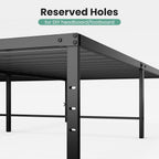 King Size 16 Inch Platform Bed Frame, Heavy Duty Metal Foundation Frame, Noise-Free Sturdy Steel Slats, Underbed Storage, No Box Spring Needed, Quick Setup