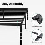 King Size 18 Inch Platform Bed Frame, Heavy Duty Metal Foundation Frame, Noise-Free Sturdy Steel Slats, Underbed Storage, No Box Spring Needed, Quick Setup