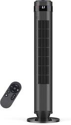 Tower Fan for Bedroom, 28dB Quiet Floor Standing Fan with Remote, 12H Timer, 5 Speeds, 4 Modes, LED Display, Portable Bladeless Oscillating Cooling Fan for Indoor, Home, Office - Silver