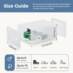 Shoe Storage Boxes, 12-Pack Stackable Clear Shoe Containers with Lids, Display Sneaker Case Organizer for Closet, Under Bed, Entryway,White (Fit Size 11)