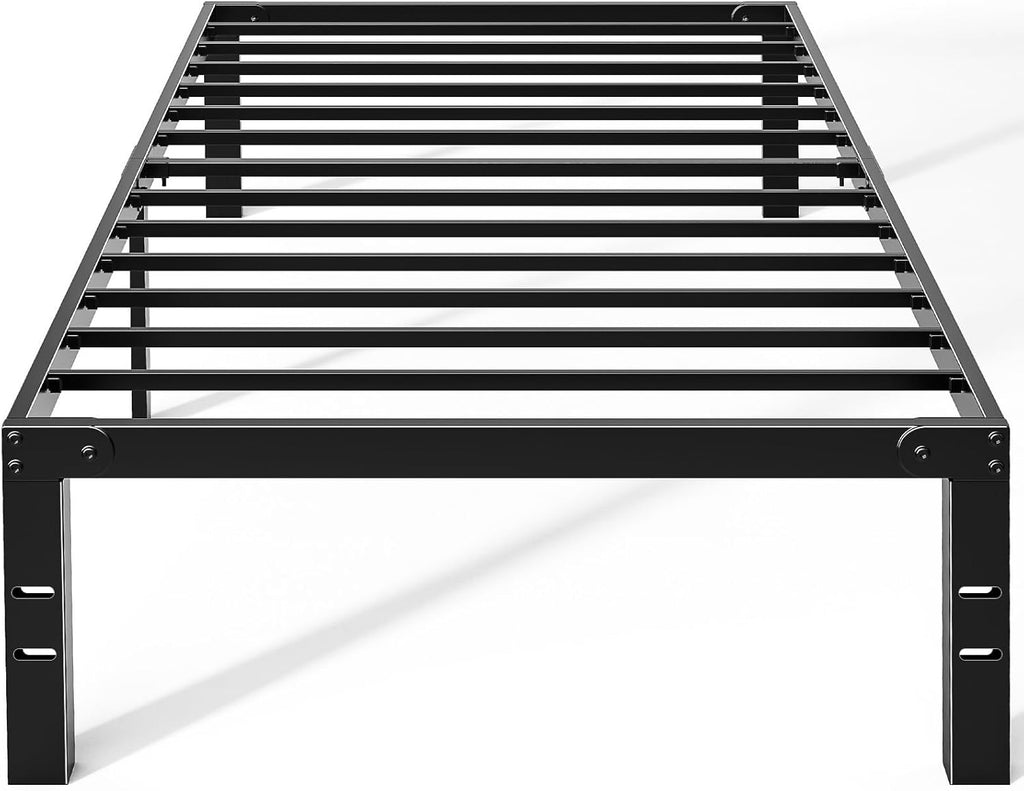 Twin Bed Frame, Heavy Duty Sturdy 12 Inch Metal Platform Bed Frames, Enhanced Stability & Noise-Free, Under-Bed Storage, No Box Spring Needed, Easy Assembly
