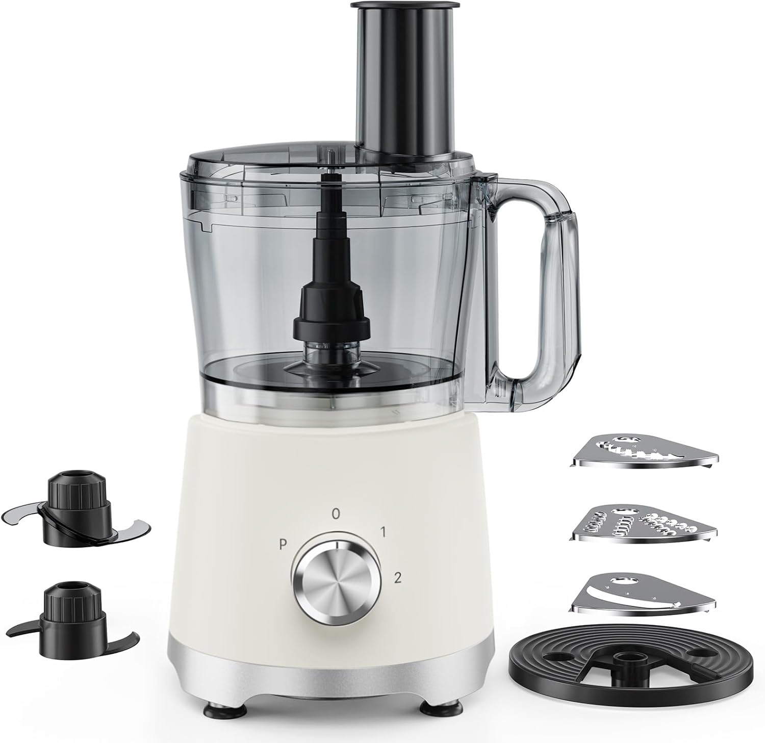 Food Processor 10.5 Cup, Vegetable Choppers with Slicing Shredding Chopping Kneading, Dishwasher Safe, Food Grinder, Stainless Steel Blades, for Smoothie Fruit Dough, 2.6QT, Black