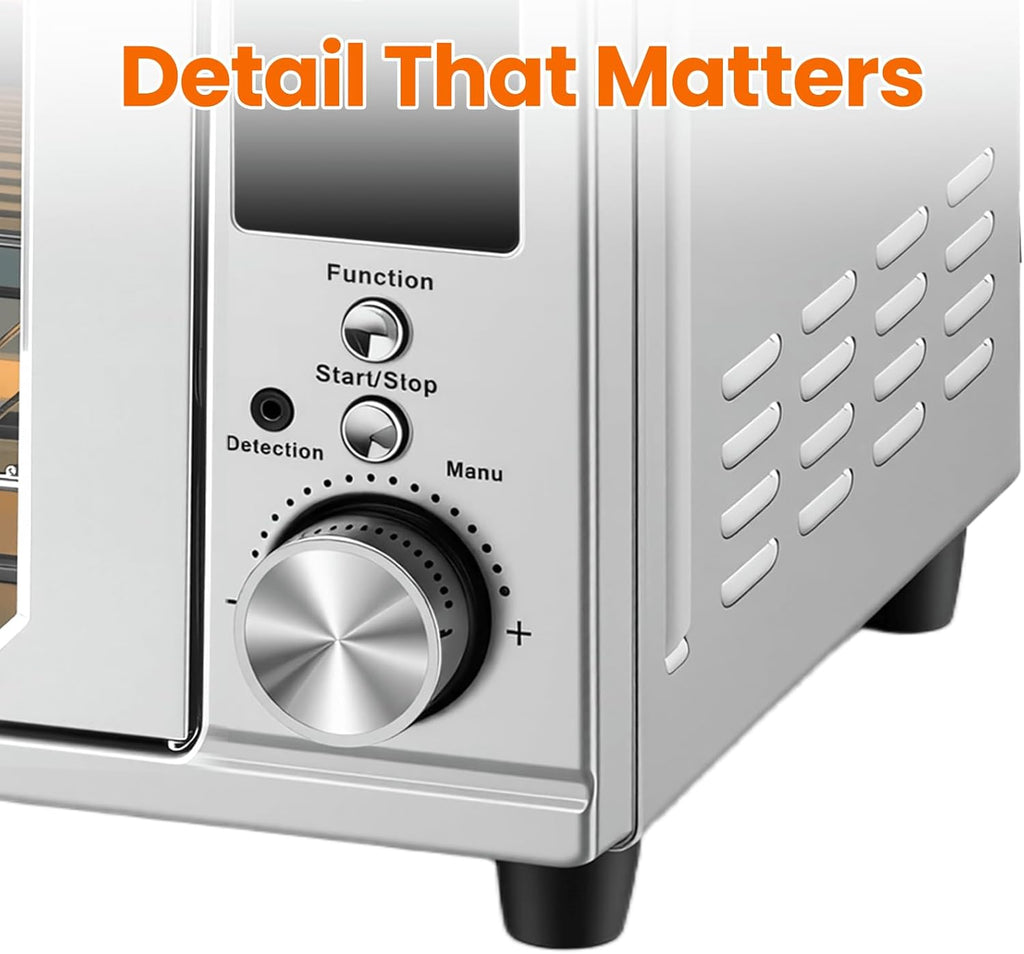 Air Fryer Toaster Oven Combo Dual Door, 29.6QT Oven Countertop 12 Functions in 1, 7 Accessories Included, Stainless, Up to 450??F