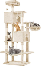 33-inch Cat Tree Tower for Indoor Cats, Small Cat Scratching Post with Curved Bed, Cat Tree with Cat Condo for Adult, Grey
